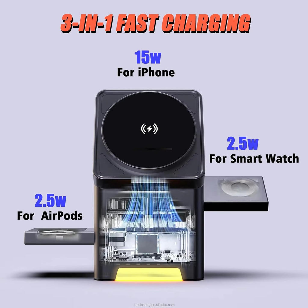 3-in-1 Magnetic Wireless Charging Station