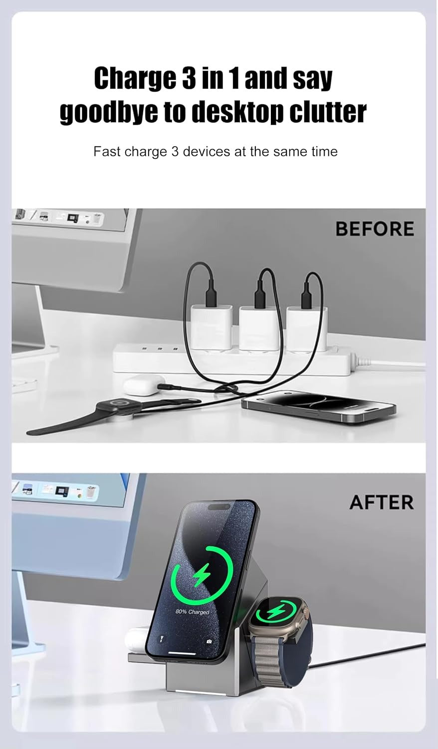 3-in-1 Magnetic Wireless Charging Station