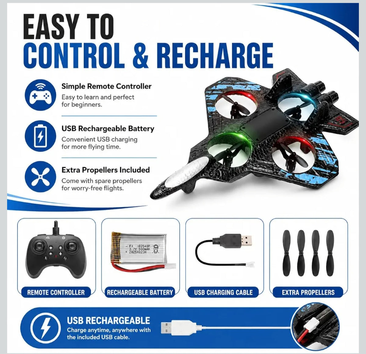 X33 Fighter Aircraft Drone - Remote Control Quadcopter