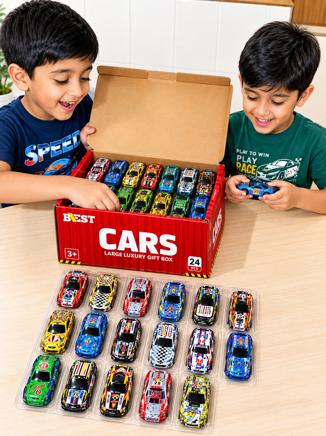 24pcs Die-Cast Car Set For Kids